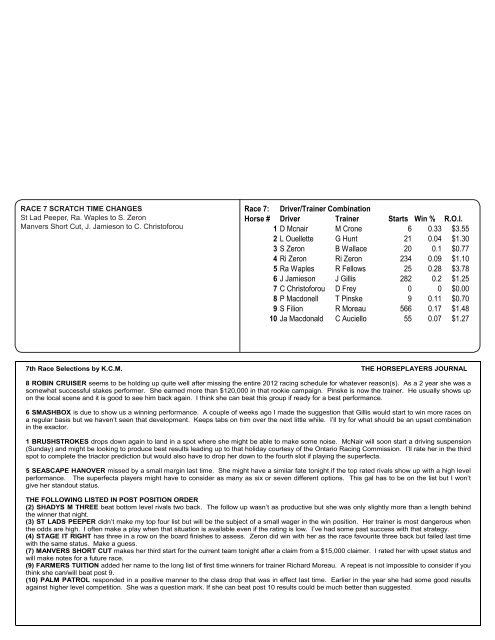 FRIDAY, MAY 3 2013 POST TIME 7:25 P.M. 70 RACING DAY