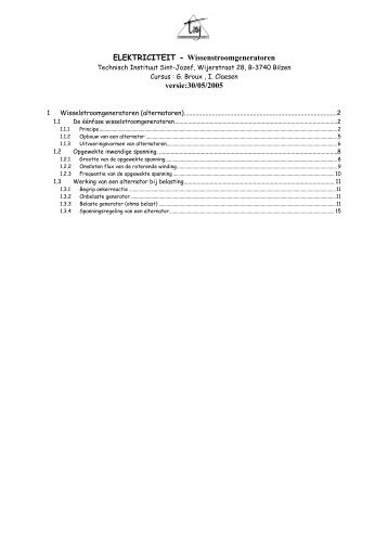 Synchrone Generator Theorie - Technisch Instituut Sint-Jozef Bilzen