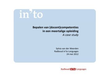 Sylvia van der Weerden - Radbout in'to Languages