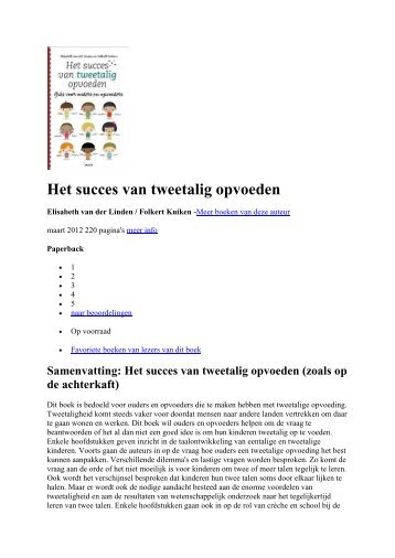 Het succes van tweetalig opvoeden - multicultureelopleiden.nl
