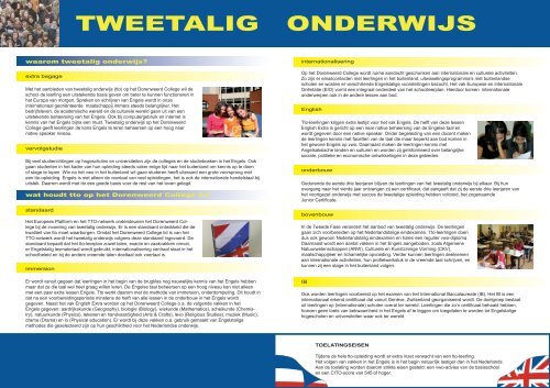 Tweetalig onderwijs - Dorenweerd College