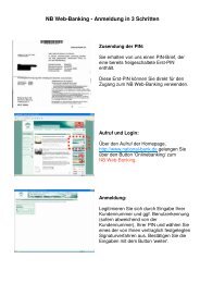 NB Web-Banking - Anmeldung in 3 Schritten - National-Bank AG