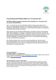 Pressemitteilung NATIONAL-BANK vom 16 ... - National-Bank AG
