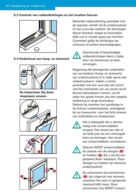 Bediening en onderhoud - Surminski Aluminiumbouw BV