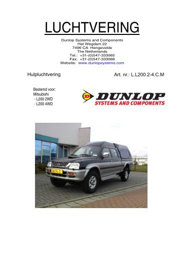 Mitsubishi L200 2-4WD Nederlands - Dunlop Systems & Components