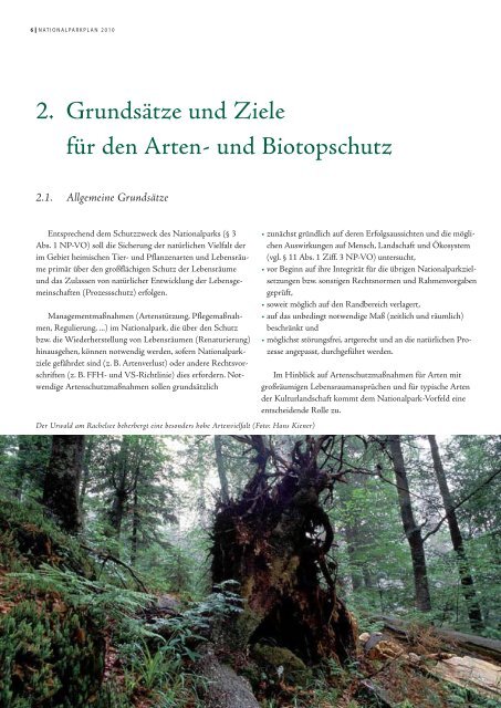 Arten- und Biotopschutz - Nationalpark Bayerischer Wald