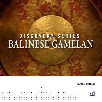 Balinese Gamelan Manual - Native Instruments