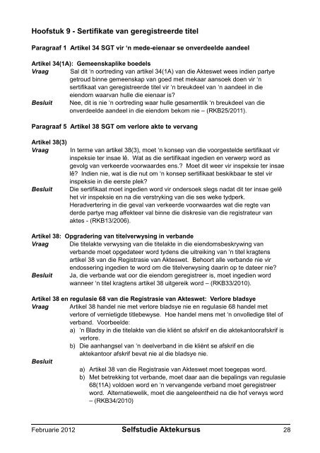 Registratreurskonferensiebesluite - Aktepraktyk.co.za