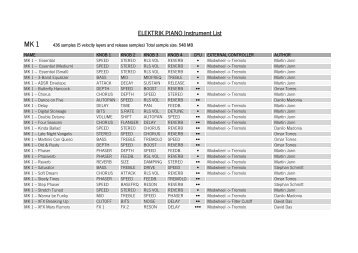 ELEKTRIK PIANO Instrument List - Native Instruments