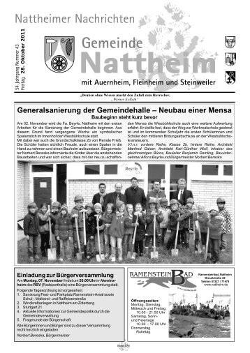 Generalsanierung der Gemeindehalle ? Neubau einer ... - Nattheim