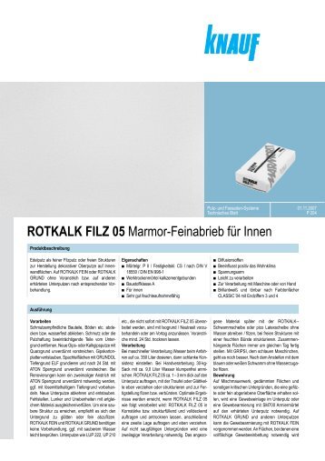 ROTKALK FILZ 05 Marmor-Feinabrieb für Innen