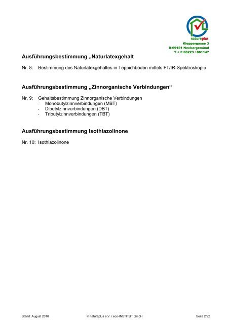 Ausführungsbestimmungen - natureplus e.V.