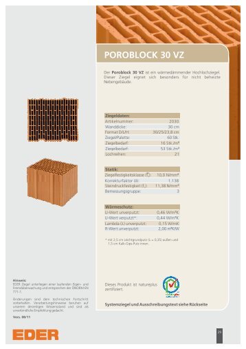 POROBLOCK 30 VZ