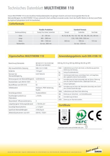 Technisches Datenblatt MULTITHERM 110