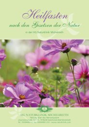 Heilfasten nach den Gesetzen der Natur - HG Naturklinik Michelrieth