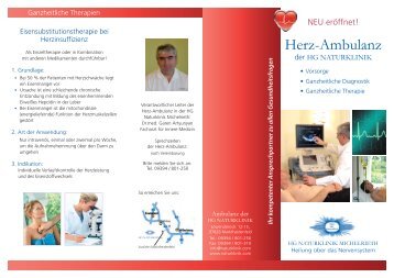 Flyer der Herz-Ambulanz - HG Naturklinik Michelrieth