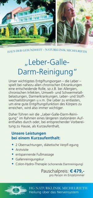 „Leber-Galle- Darm-Reinigung“ - HG Naturklinik Michelrieth