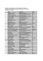 Stand der Anmeldungen zum 4. internationalen Symposium ...