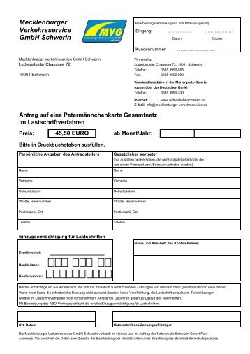Abo-Petermännchenkarte Gesamtnetz - Nahverkehr Schwerin GmbH