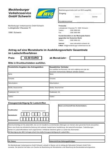 Abo-Monatskarte Azubi Gesamtnetz - Nahverkehr Schwerin GmbH