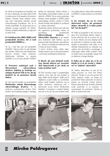 November 2004 - Društvo študentov medicine Slovenije