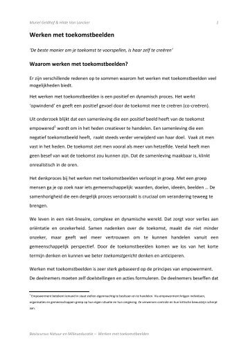 Werken met toekomstbeelden - Muriel Geldhof - LNE.be