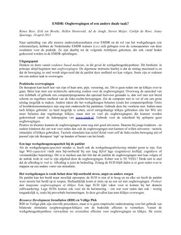 EMDR: Oogbewegingen of een andere duale taak? - Vereniging ...