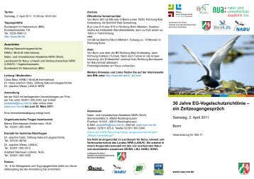 30 Jahre EG-Vogelschutzrichtlinie - Stiftung Naturschutzgeschichte