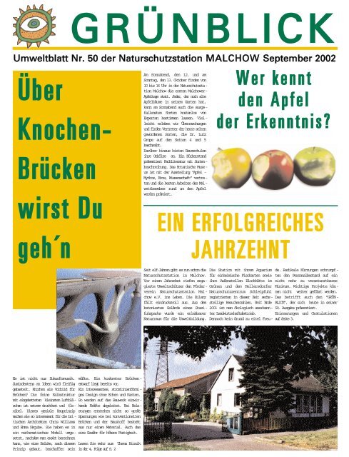 Umweltblatt Nr. 50, Ausgabe September 02 - Naturschutzstation ...