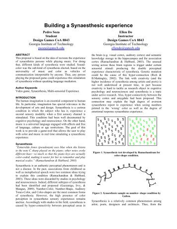 Building a Synaesthesic experience - Georgia Tech College of ...