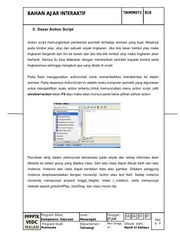 Materi 5, Dasar Action Script