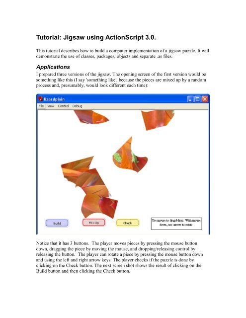 Tutorial: Jigsaw using ActionScript 3.0.