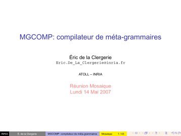 MGCOMP: compilateur de méta-grammaires