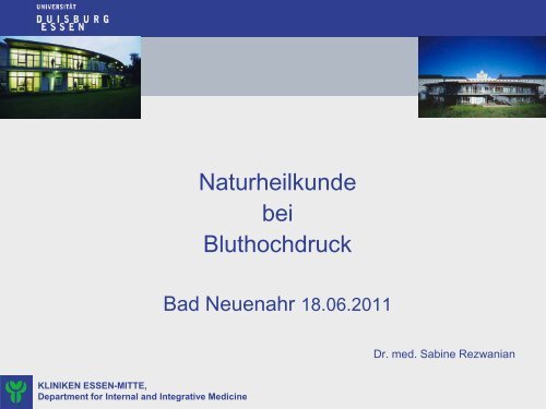 Bluthochdruck - Dr. Sabine Rezwanian - Natur und Medizin e.V.