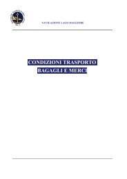 CONDIZIONI TRASPORTO BAGAGLI E MERCI - Navigazione Laghi