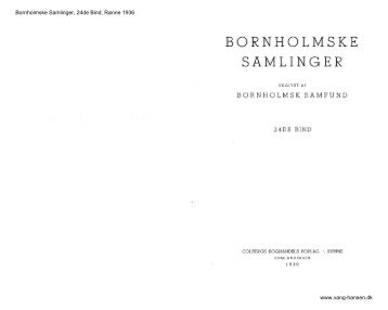 Bornholmske Samlinger - Bind 24 - 1936 - Bornholms Historiske ...