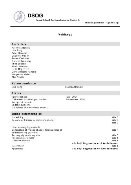 Vold mod kvinder - DSOG