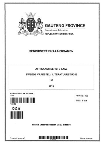 Afrikaans L1 P2 HG - Gauteng Department of Education
