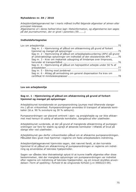 Arbejdsmiljøklagenævnets årsberetning 2010 - Ankestyrelsen