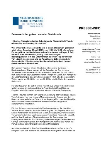 presse-info - Niederbayerische Schotterwerke Rieger & Seil GmbH ...
