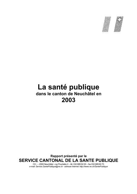 La santé publique - Canton de Neuchâtel