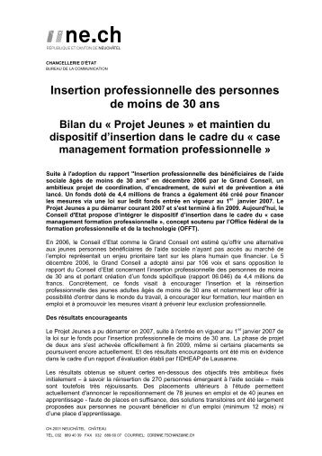 Insertion professionnelle "Projet Jeunes"