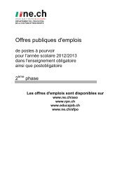 Offres publiques d'emplois - Canton de Neuchâtel