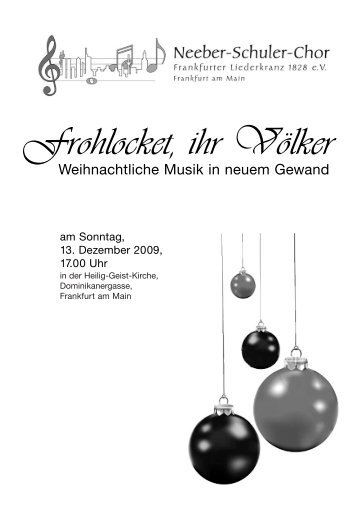 Frohlocket, ihr Völker - Neeber-Schuler-Chor