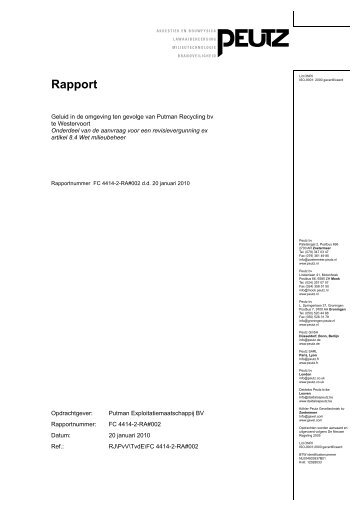Rapport Geluid in de omgeving ten gevolge van Putman Recycling ...