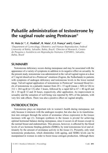 Pulsatile administration of testosterone by the vaginal route ... - Fagron