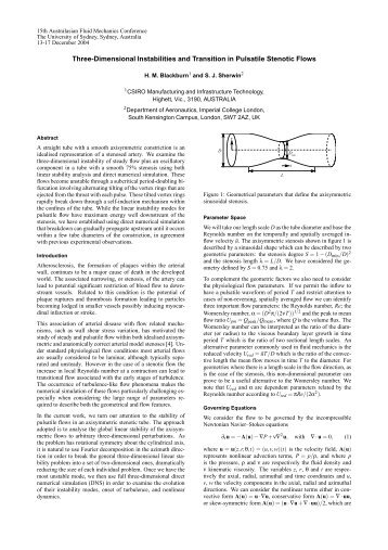 Three-Dimensional Instabilities and Transition in Pulsatile Stenotic ...