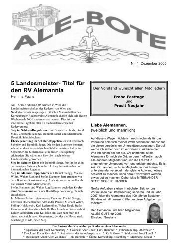 5 Landesmeister- Titel für den RV Alemannia