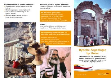 Bybelse Argeologie by Unisa