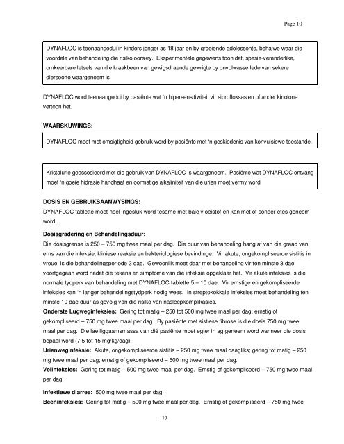 DYNAFLOC 250 DYNAFLOC 500 - Pharma Dynamics